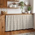 thumbnail image 3 of Beige Damask Cabinet Curtain 32"Wx55"L,Dustproof Pantry Door Curtain with Self Adhesive Tape,Vintage Country Scroll Floral Patterned Tall Storage Cover Privacy Drape for Bathroom Kitchen Laundry Room, 3 of 9