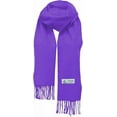 thumbnail image 3 of Unisex Winter Solid Plain Scarves Wool Feel Classic Super Soft Luxurious Scarf - Purple, 3 of 5