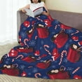 thumbnail image 6 of Salouo Hot Cocoa Snowflake Mittens Print Bed Blankets,Flannel Blanket Comfortable Air Conditioning Blanket Lightweight Blanket for Sofa Bed Travel & Couch -60"x50", 6 of 8