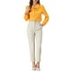 thumbnail image 2 of CAMISA DE MUJER CON BOTONES INSPIRE CHIC, CUELLO PETER PAN, CON LAZO, BLUSA DE COLOR SÓLIDO XS AMARILLO BRILLANTE, 2 of 6