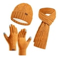 thumbnail image 4 of Bibifish 3 PCS Scarf Hat Glove Sets For Womens Winter Warm Three Piece Hat Gloves Scarf Cold Weather Windproof Scarf Hat Glove Sets, 4 of 4