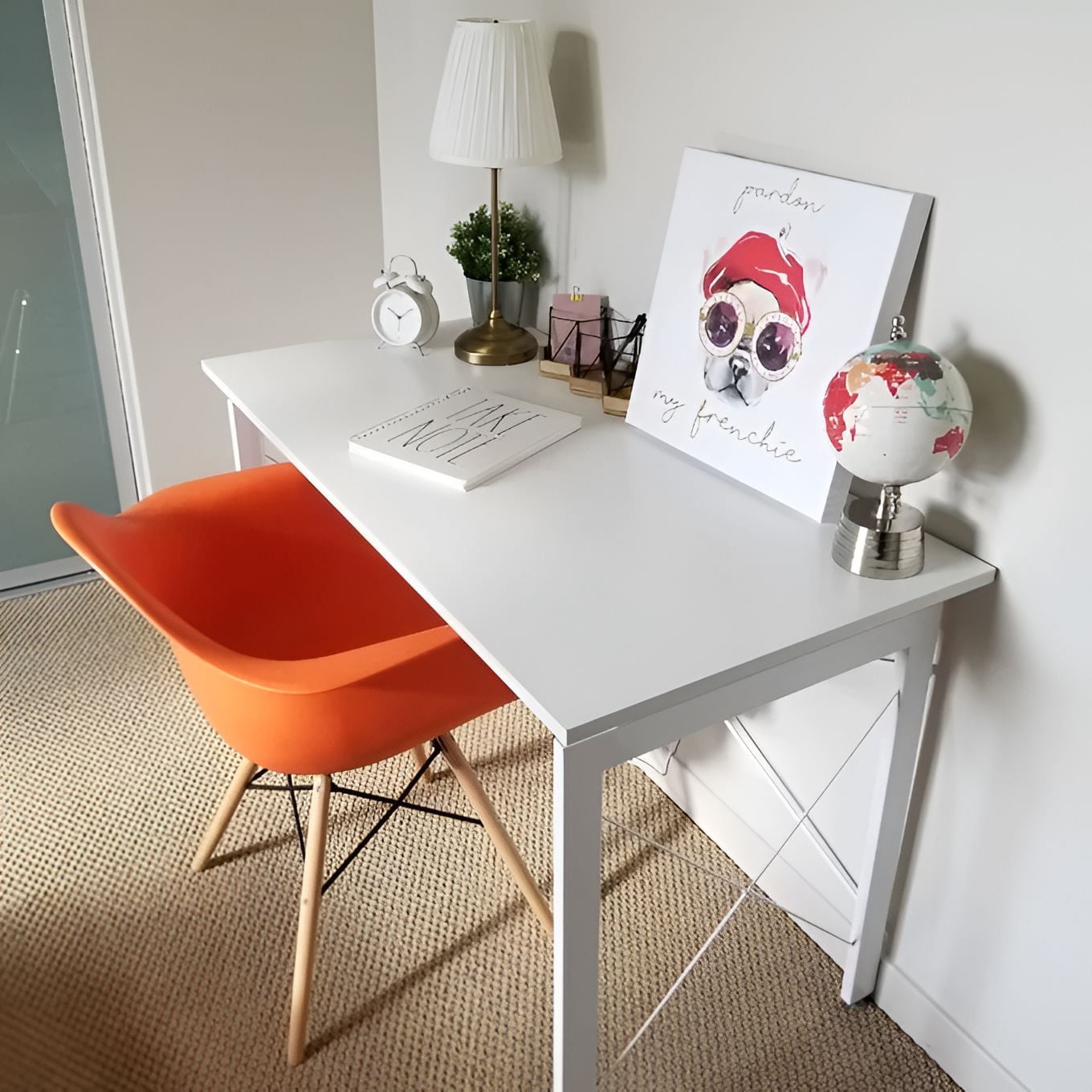 Heavenly Collection Plastic Orange Bucket Chair SET OF 2