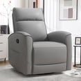 thumbnail image 1 of Bonzy Home Swivel Rocker Recliner Chair, Manual Faux Leather Glider Rocking Recliners for Adults, 360° Swivel Nursery Reclining Sofa with Storage Pocket, Grey, 1 of 1