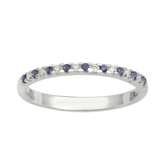 Mooneye 925 Sterling Silver Simulated Tanzanite 0.20 Ct Round Eternity Women Gifts Ring