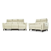Trico Dual Power Reclining Sofa and Loveseat Set - Colby Stone