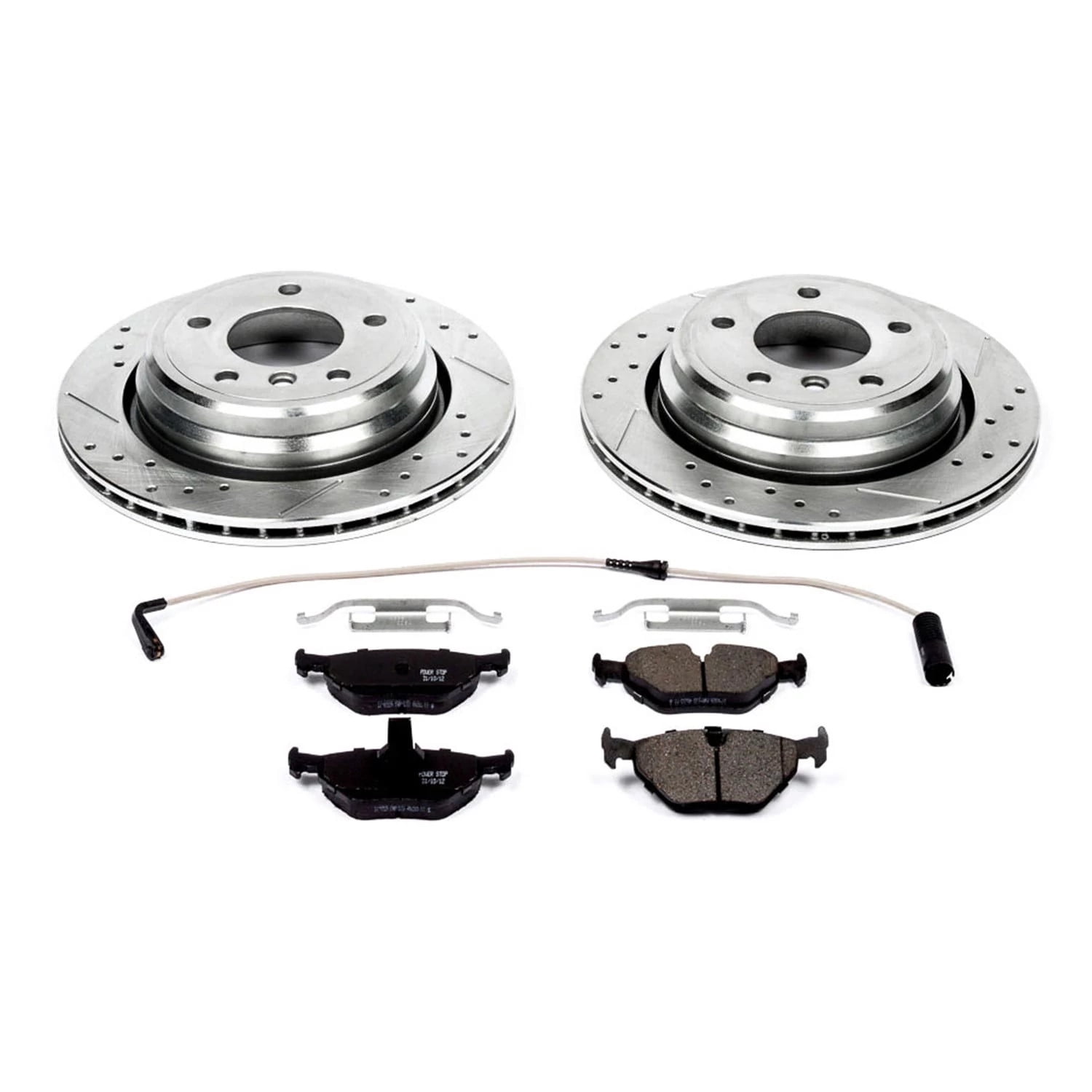 PowerStop Rear Z23 Evolution Sport Carbon-Fiber Ceramic Brake Pad and Drilled & Slotted Rotor Kit Fits: BMW Select Models K3125