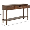 thumbnail image 4 of SAFAVIEH Landers 3-Drawer Rustic Brown Wood Rectangle Console Table (47.3 in. W x 13 in. D x 29.5 in. H), 4 of 17