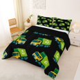 thumbnail image 2 of Manfei Cute Garbage Truck Full Size Comforter Sets,Recycling Bin Bedding Comforter Set,Green,Black Reversible,3 Pieces,1 Comforter and 2 Pillowcases, 2 of 7