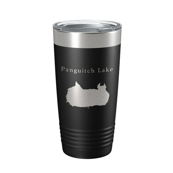 Panguitch Lake Map Tumbler Travel Mug Insulated Laser Engraved Coffee Cup Utah 20 oz Black