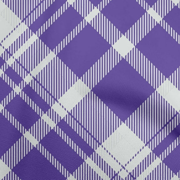 oneOone Polyester Spandex Medium Blue Fabric Check Dress Material Fabric Print Fabric By The Yard 56 Inch Wide