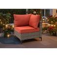 thumbnail image 5 of Ovios 7 Pieces Outdoor Patio Furniture Set PE Wicker Rattan Sofa Set with Solar Table, Orange Red, 5 of 8