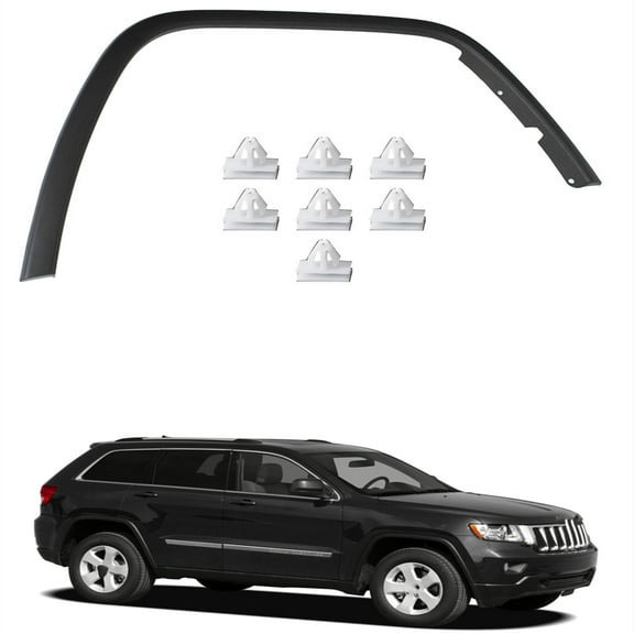 Genrics New Front Passenger Side Plastic Fender Flare Paintable Factory Style Wheel Covers Textured Black Fit For Jeep Grand Cherokee 2011-2016