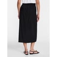 thumbnail image 4 of Time and Tru Women's and Women’s Plus Linen Blend Midi Skirt with Side Slit, Sizes XS-XXXL, 4 of 6