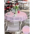 thumbnail image 5 of Outdoor Tablecloth with Umbrella Hole for Patio/Picnic/Party/Camping, Pink Purple Ombre Waterproof Table Cloth Round Cover Washable, Modern Abstract Striped Polka Dots (Dia 60"), 5 of 8