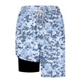 thumbnail image 5 of GUZOM Mens Blue Camo Board Shorts with Compression Liner Quick Dry Swim Trunks for Men Surfing Swimming,Size S, 5 of 6