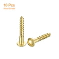 thumbnail image 3 of Uxcell Wood Screws M5 x 30mm Slotted Round Head Brass Self-Tapping Screw WoodWorking Screw 10 Pack, 3 of 6