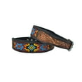 thumbnail image 2 of Leather Dog Collar Western Style Heavy Duty Hand Tooled Adjustable Beaded and Padded Soft for Puppies and Big Dogs 10AB013, 2 of 2