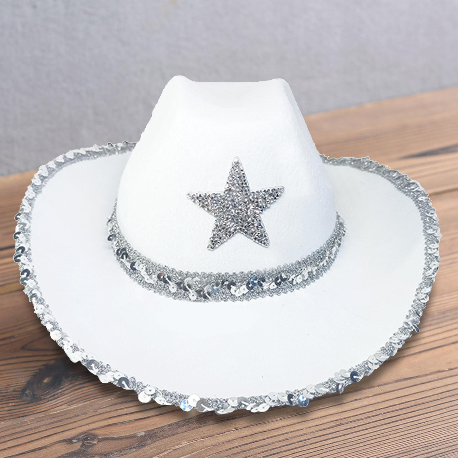 Cowgirl Hats Sun Hats Women Cowboy Brim Western Hat Accessories Wild West  Fancy Dress for Engagement Party Cocktail Black