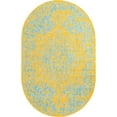 thumbnail image 2 of Jill Zarin Outdoor Collection Area Rug - Dubai (5' 3" x 8' Oval Yellow and Aqua/Light Blue), 2 of 11