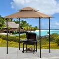 thumbnail image 2 of Outdoor Canopy Gazebo, 8 x 5 Ft Grill Gazebo Hardtop for Backyard, Patio Gazebo Clearance, 2-Tier Barbecue Canopy Shelter, Gazebo Tent with Bottle Opener, Iron Mesh Shelves and Hooks, B3507, 2 of 10