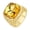 Gold-Yellow, variant on Men's Gold Stainless Steel Square Gemstone Rings Black Size 7