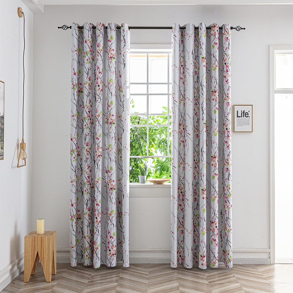 Details about   Eyelets Window Curtain Floral Drapes for Living Room Bedroom Curtain Home Decor 