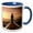 Blue/White, variant on 3drose, Massachusetts, Nantucket, Brant Point Lighthouse - Us22 Wbi0121 - Walter Bibikow, 11oz Two-tone Red Mug