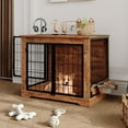 thumbnail image 4 of Historyli Caseta para perros grandes de 81 cm,caseta de madera para interiores con 2 puertas y 2 cuencos giratorios de 360°,caseta decorativa resistente para perros pequeños y medianos, 4 of 7