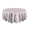 thumbnail image 5 of White Cartoon Unicorn Cloud Pattern Round Tablecloth 60"x60",Wrinkle Wipeable Table Cloth for Kitchen Dining Room Picnic Patio Party, 5 of 6