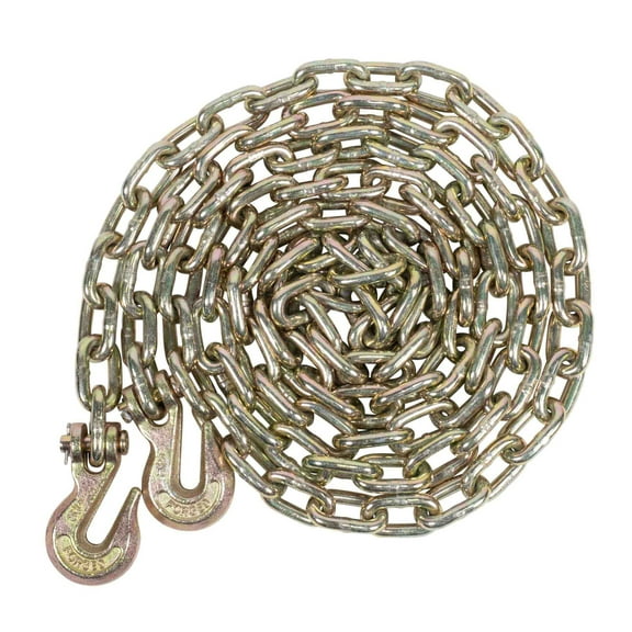 5/16 Inch x 25 FT Grade 70 Binder Chain with Clevis Grab Hooks - G70 Transport Tow Chain - 4,700 Lbs Working Load Limit