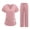 18#Pink, variant on Women Scrubs Sets Stretch Tops with Pockets & Cargo Pants Jogger Nurse Work Uniform Quick Drying