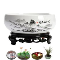 CSSAD Lotus Bowl Planter, Bonsai Bowl Bowl Lotus Flower Seeds, Leak-Proof Design, for Succulent Plants Hydroponic Plant
