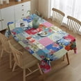 thumbnail image 2 of Rectangle Boho Patchwork Waterproof Tablecloth 60×84 Inch,Bohemian Style Stitching Colorful Floral Vintage Reusable Indoor/Outdoor Durable Table Cover for Party Kitchen Dinner Room Decor, 2 of 5
