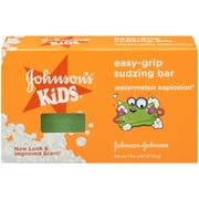 Johnson's Kids E-Z Grip Soap, Soap Bar And Pouch, Berry Punch