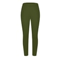thumbnail image 5 of TGPMGRZ High Waisted Leggings with Pockets for Women Elastic Waisted Solid Yoga Pants Leggings Tight Petites Comfort Green Size XXL, 5 of 6