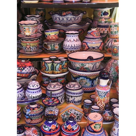 Talavera Pumpkin Talavera Pottery, El Parian Market, Puebla, Historic Center, Puebla State, Mexico, North America Print Wall Art By Wendy Connett ()