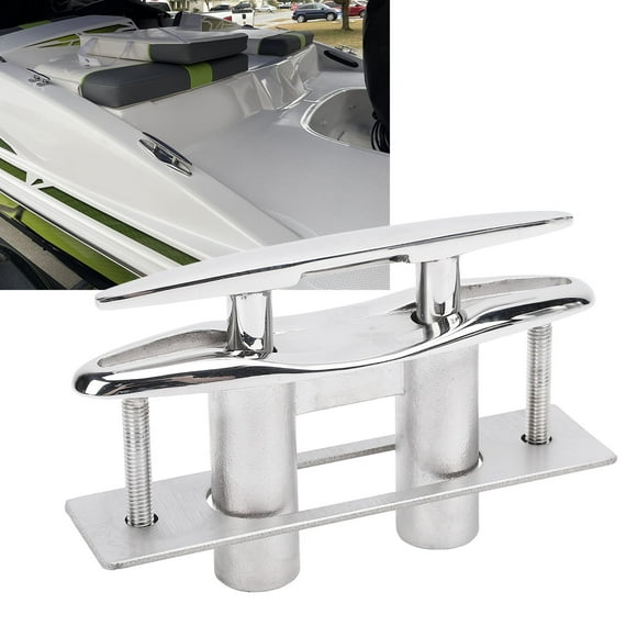 Marine Dock Cleat, Dock Mooring Cleat Boat Deck Cleat Secure Installation with Backing Plate for RV