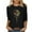 Black, variant on ICHUANYI Women's Tunic Tops 3/4 Sleeves Crew Neck Shirts Casual Loose Print T Shirt