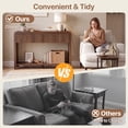thumbnail image 6 of Innovar 47" Modern Fluted Sofa Table with Power Outlets - Curved Console Table W/Open Storage Shelf & 2 Drawers, Narrow Entryway Tables for Living Room, Hallway,Entrance,Walnut, 6 of 8