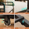 thumbnail image 6 of HiJob Metal Twin‑to‑King Daybed with Pop‑Up Trundle, Upholstered Headboard, Charging Station, LED Lights, Sofa Bed for Living Room, Bedroom, Guest Room, Black, 6 of 10