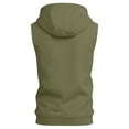 thumbnail image 4 of Dresfit Mens Tank Tops Zip Up Sleeveless Hoodie Quarter Zip Hooded Workout T Shirts 2026 Summer Oversized Oversized Cut Off Vintage Tanks Army Green XL, 4 of 4