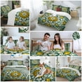thumbnail image 5 of Abstract Colorful Flower Bedding Duvet Cover Set Full Size 4 Pieces Vintage Boho Floral Bedding Set with Zipper Closure, 1 Comforter Cover 86x86 Inches 1 Flat Sheet & 2 Pillow Cases, 5 of 7