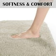 thumbnail image 4 of Bathroom Contour Rug Non Slip Bath Mat Water Absorbent Soft Microfiber Shaggy Bathroom Mat Machine Washable Bath Rug for Bathroom Thick Plush U Shape Toilet Rug (20 x 24, Light Tan), 4 of 6