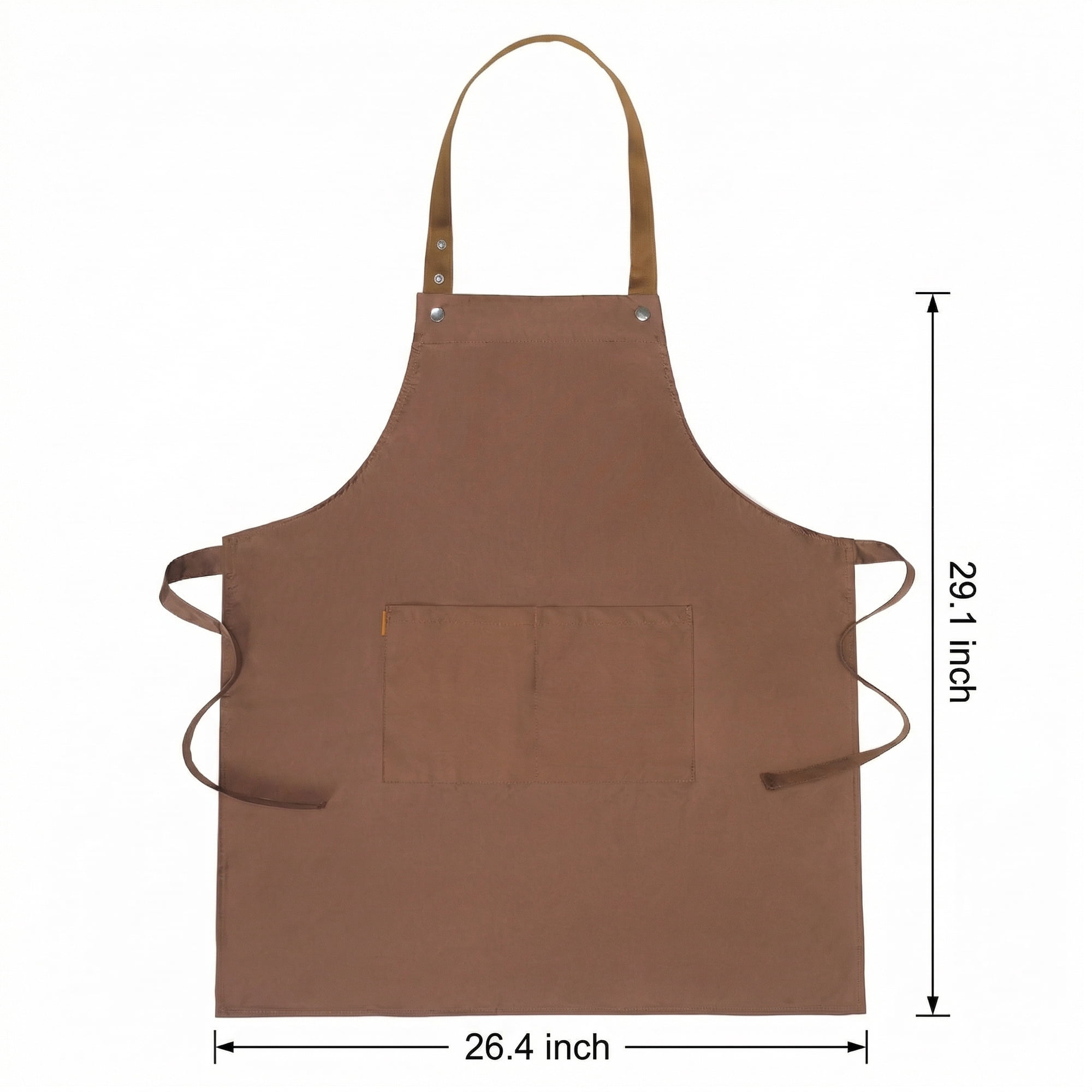 Unique Bargains Waterproof Long Waist Cooking Kitchen Apron with Pockets 26.4x29.1in Brown