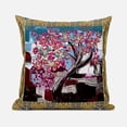 thumbnail image 5 of Amrita Sen Designs  18 x 18 in. Tree Oil Duo Suede Zippered Pillow with Insert - Pink, Yellow & Blue, 5 of 5