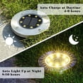 thumbnail image 3 of FloreceBien 8 Uds luz solar de tierra, luz de disco solar LED iluminación de paisaje de jardín impermeable al aire libre, 3 of 5