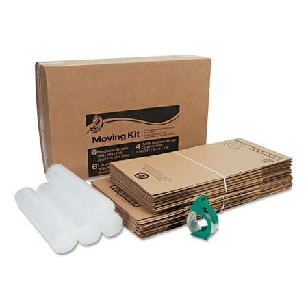 Duck Brand Moving Kit, Includes Bubble Wrap, Boxes and Packing (Best Tape For Packing Boxes)