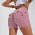 thumbnail image 2 of Women'S Solid Color Cargo Pocket Hip Lift Fitness High Waist Stretch Exercise Yoga Pants, 2 of 3