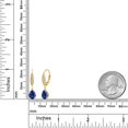 thumbnail image 6 of Gem Stone King 10K Yellow Gold Blue Created Sapphire and Lab Grown Diamond Dangle Earrings for Women | 4.08 Cttw | Gemstone September Birthstone | Pear Shape 8X6MM, 6 of 6