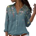 thumbnail image 3 of Top con botones para mujer,Blusa con botones para mujer Blusa estampada con botones de alta capacidad, 3 of 5